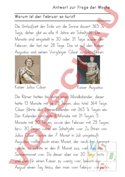 Warum Hat Der Februar Nur 28 Tage Darum Hat Der Februar Nur 28