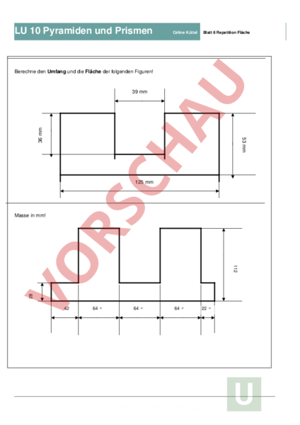 Arbeitsblatt: Pyramiden/Prismen - Geometrie - Körper / Figuren