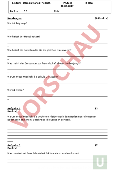 Damals War Es Friedrich Arbeitsblätter Lösungen Arbeitsblatt: Damals war es Friedrich - Deutsch - Leseförderung / Literatur