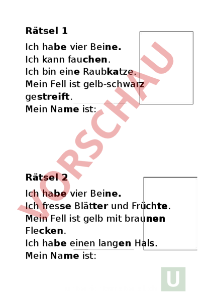 TierrГ¤tsel Wer Bin Ich TierrГ¤tsel Wer Bin Ich