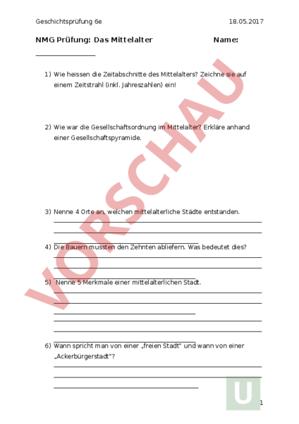 Arbeitsblatt Lzk Mittelalter Geschichte Mittelalter