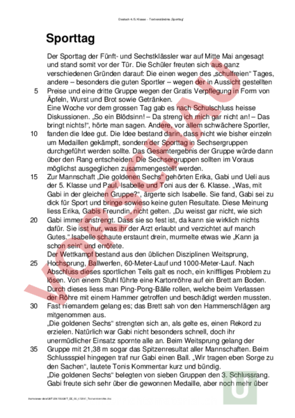 Arbeitsblatt: Textverständnis - Deutsch - Textverständnis