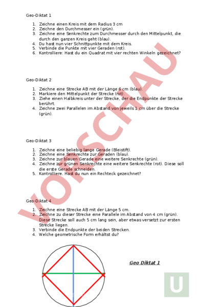Arbeitsblatt: Geodiktat - Mathematik - Gemischte Themen