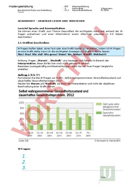 Arbeitsblatt Auftrag Arbeit Mit Grafiken Deutsch Gemischte Themen