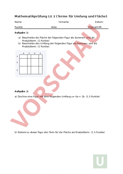 Terme Für Umfang Und Fläche Arbeitsblatt
 Arbeitsblatt Terme Für Umfang Und Fläche Mathe Auf Arbeitsblatts