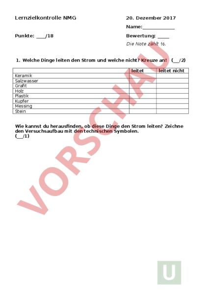 Arbeitsblatt Lernzielkontrolle Strom Physik Elektrizitat Magnetismus