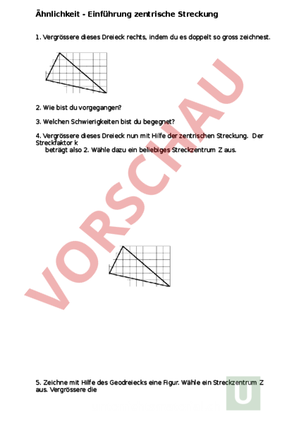 Zentrische Streckung Aufgaben Mit Lösungen Pdf Arbeitsblatt: Zentrische Streckung - Geometrie - Anderes Thema