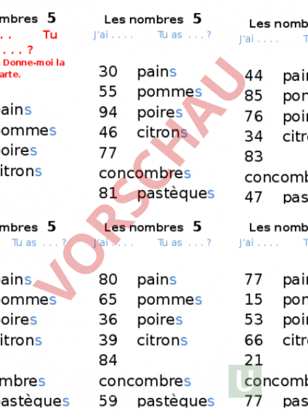 1 Bis 100 Auf Französisch Arbeitsblatt: Zahlen bis 100 üben, dis donc 5 - Französisch - Gemischte