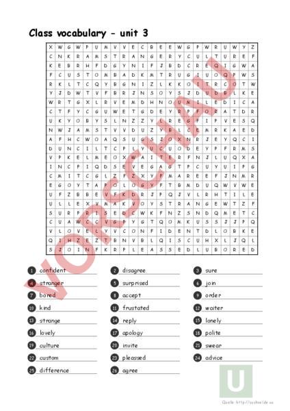 Arbeitsblatt: Suchsel Unit 3 - New World 4 - Englisch - Wortschatz