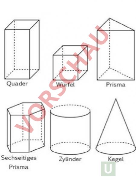 Arbeitsblatt Geometrische Körper
 Arbeitsblatt Übersicht geometrische Körper Geometrie Körper Figuren