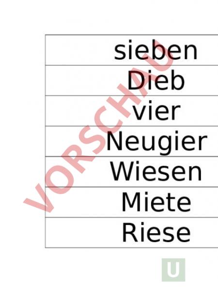 Arbeitsblatt: ie Wörter SpSt3 - Deutsch - Rechtschreibung