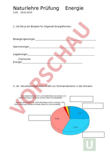 Arbeitsblatt: Energie - Physik - Gemischte Themen