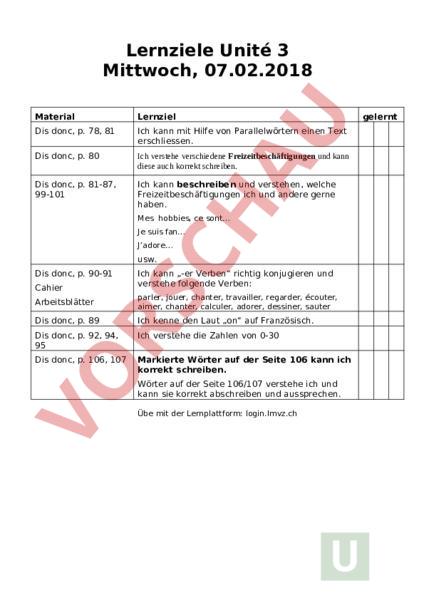 Arbeitsblatt Lernziele Dis Donc 5 Unit 3 Franz sisch Anderes Thema arbeitsblatt-lernziele-dis-donc-5-unit-3-franz-sisch-anderes-thema