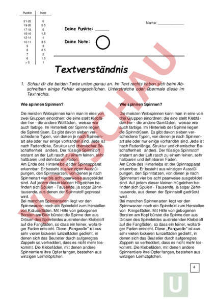 Arbeitsblatt: LK Textverständnis - Deutsch - Textverständnis
