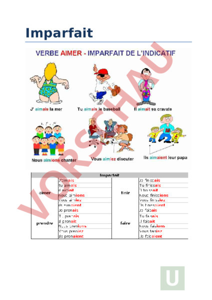 Arbeitsblatt Dossier Imparfait Passe Compose Franzosisch