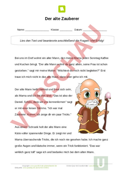 Textverständnis Arbeitsblätter
 Arbeitsblatt Textverständnis Deutsch Textverständnis