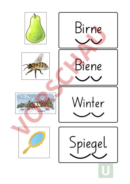 Arbeitsblatt: Spiel Wörter mit i/ie - Deutsch - Rechtschreibung