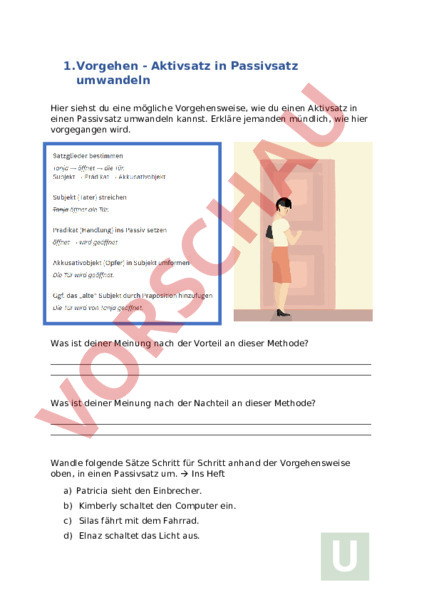 Aktiv Sätze In Passiv Umwandeln App Arbeitsblatt: 1 Vorgehen Aktivsatz in Passivsatz umwandeln - Deutsch