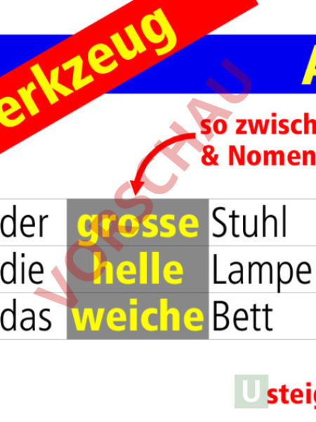 Arbeitsblatt: Werkzeug-Karten - Deutsch - Grammatik