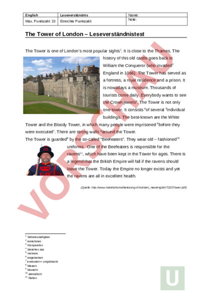 Arbeitsblatt Leseverstehen Tower Of London Englisch Lesen Literatur Arbeitsblatt Leseverstehen Tower Of London Englisch Lesen Literatur