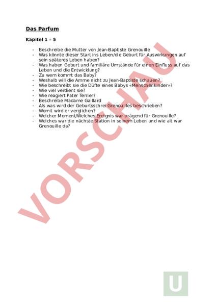 Das Parfum Kapitel Zusammenfassung