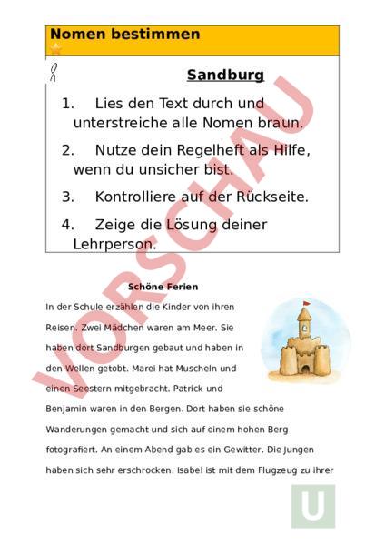 Arbeitsblatt: Nomen bestimmen - Deutsch - Grammatik
