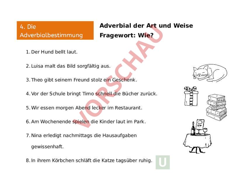 Adverbiale Bestimmung Der Art Und Weise Fragewörter www.unterrichtsmaterial.ch